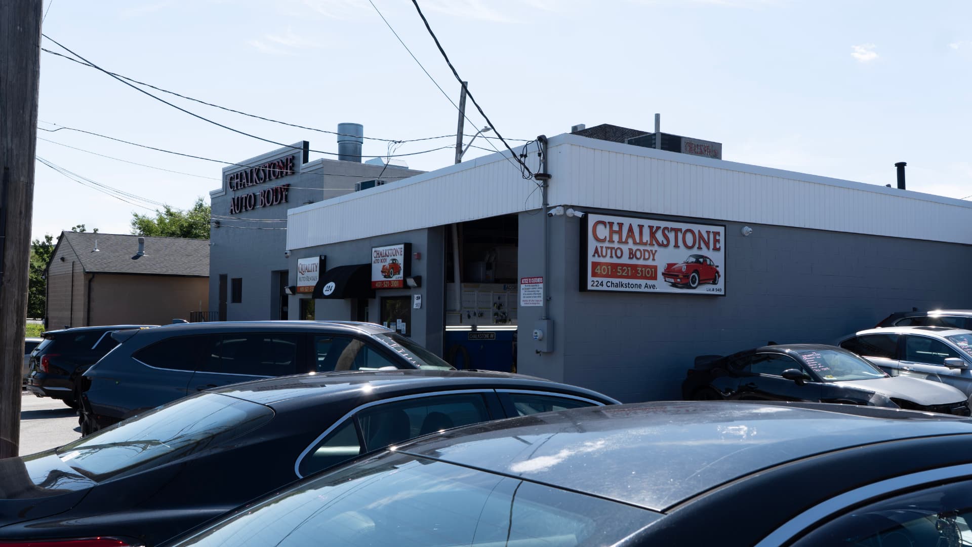 Chalkstone Auto Body shop exterior on Chalkstone Avenue in Providence, RI